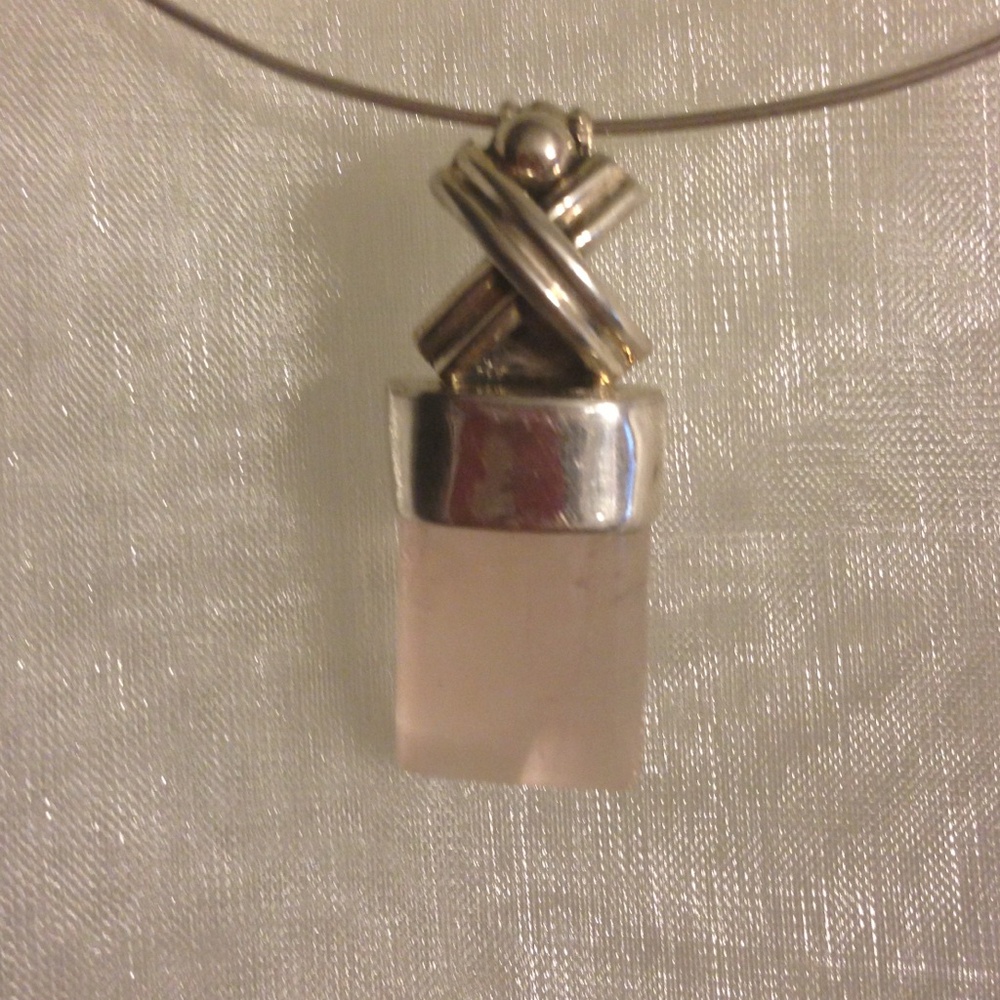 .925 STERLING SILVER & Rose Quartz Pendant
